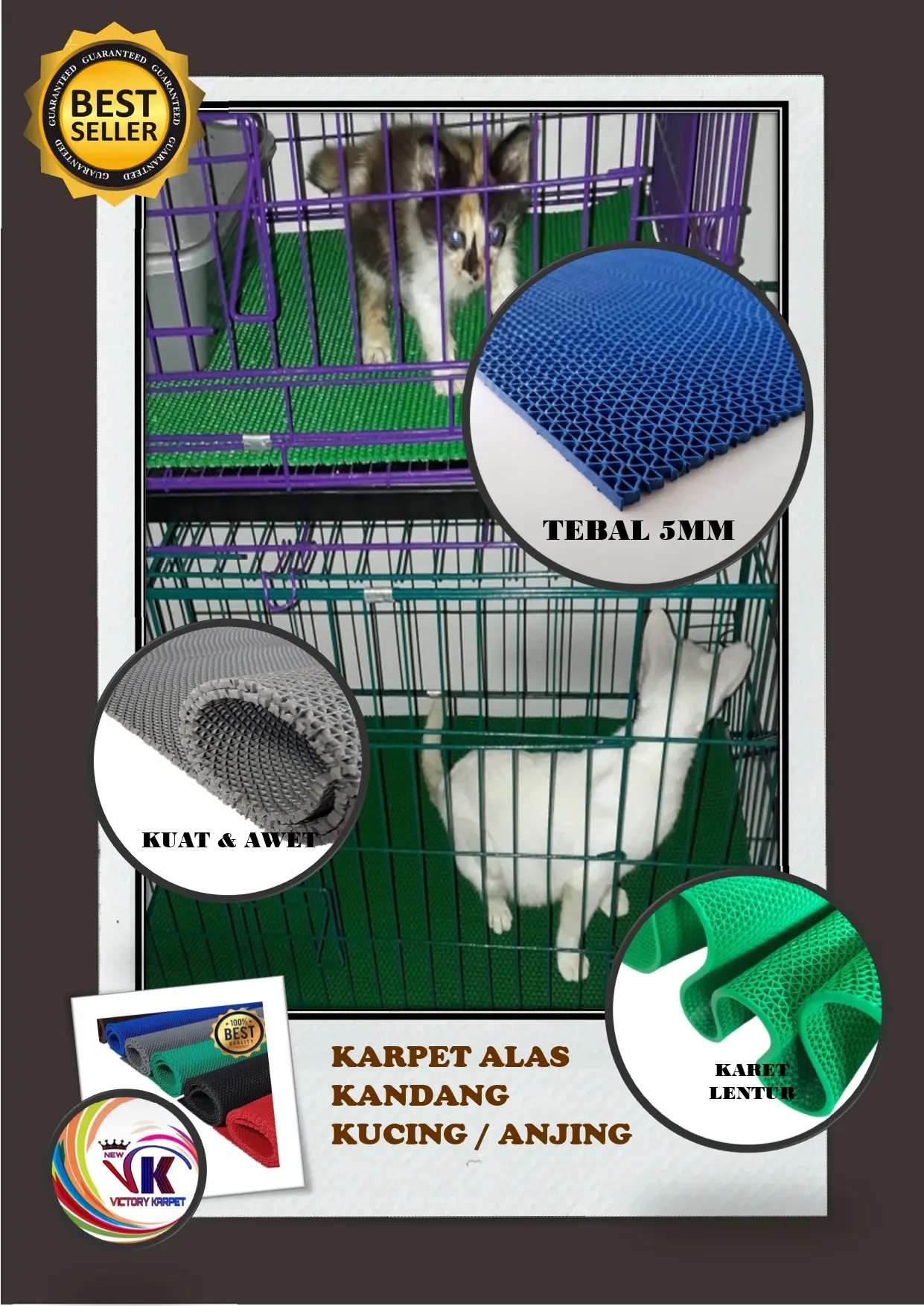 ALAS KANDANG KUCING/ANJING UKURAN 40 CM X 60 CM ALL VARIAN