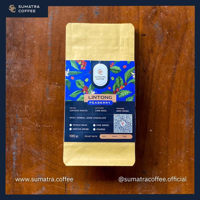 Gambar KOPI ARABIKA PEABERRY LINTONG LANANG 100 gr (ROASTED BEAN) dari Sumatra Coffee Official Kota Medan Tokopedia