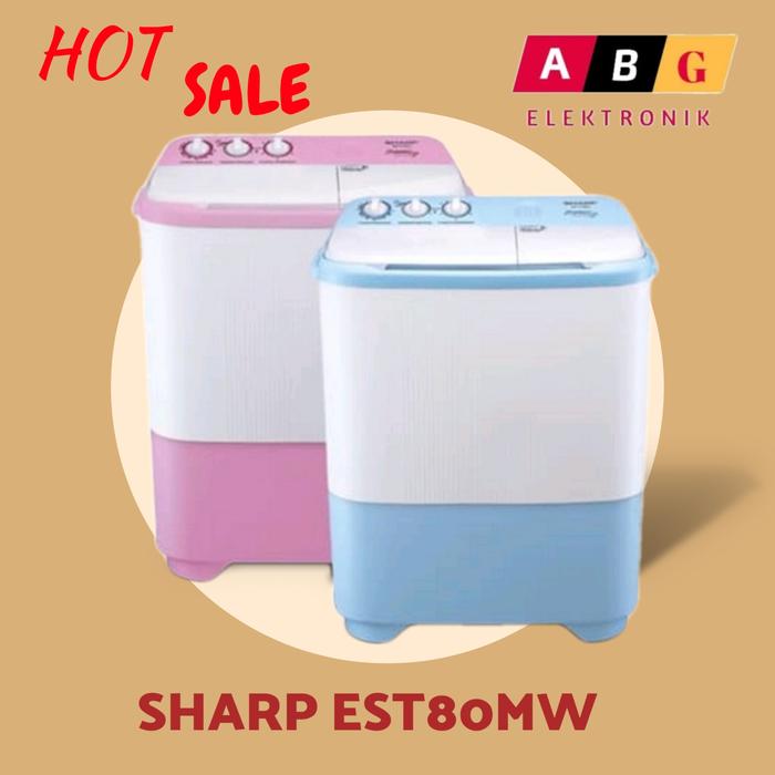 Gambar MESIN CUCI SHARP 2 TABUNG EST80MW / SHARP EST80MW / EST80MW dari ABG ELEKTRONIK Kota Surabaya Tokopedia
