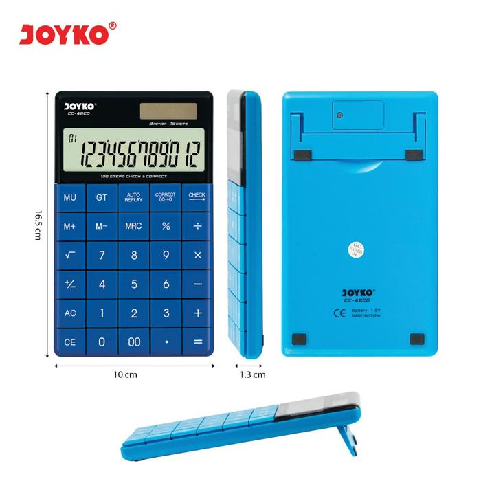 Gambar Calculator Kalkulator Joyko CC-48CO 12 Digits Check Correct - Blue dari detectivebetta Jakarta Selatan Tokopedia