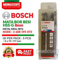 Gambar Set 5 pcs 8mm Mata Bor Besi HSS-G BOSCH 8 mm Metal Drill Bits HSS G dari mangosafe Kota Medan 2 Tokopedia