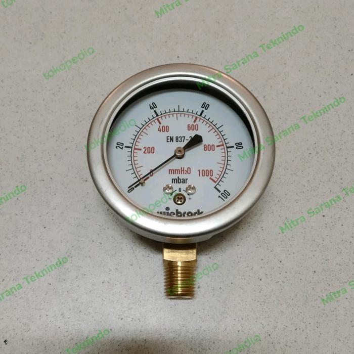 Gambar Pressure / Presure Gauge Raket Stainless 2,5 inchi 100 mbar 1000 mmH2O dari Mitra Sarana Teknindo Kota Administrasi Jakarta Barat Tokopedia