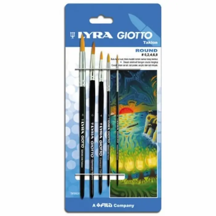 Gambar Lyra Giotto Synthetic Taklon Brush Set - Flat & Round - Kuas Lukis dari Fancy Art Kota Administrasi Jakarta Barat 5 Tokopedia