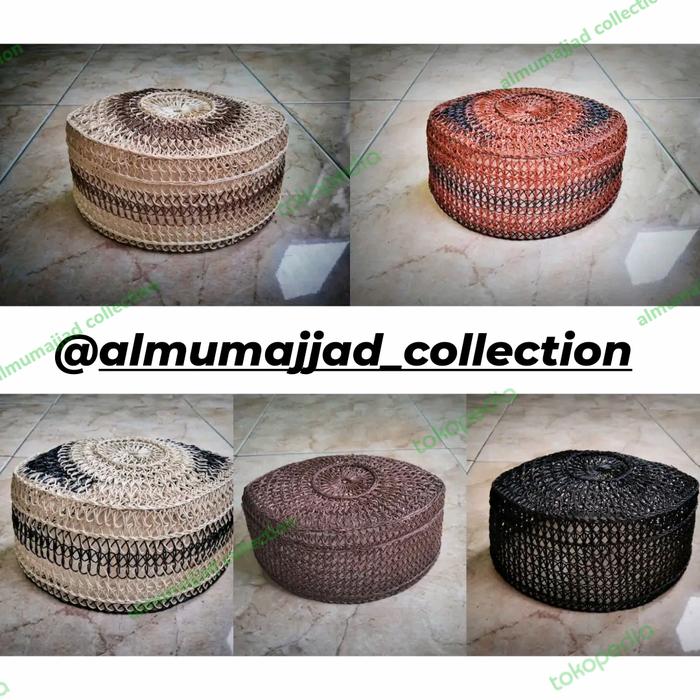 Gambar peci rotan akar khas kalimantan dari almumajjad Kab. Serang Tokopedia