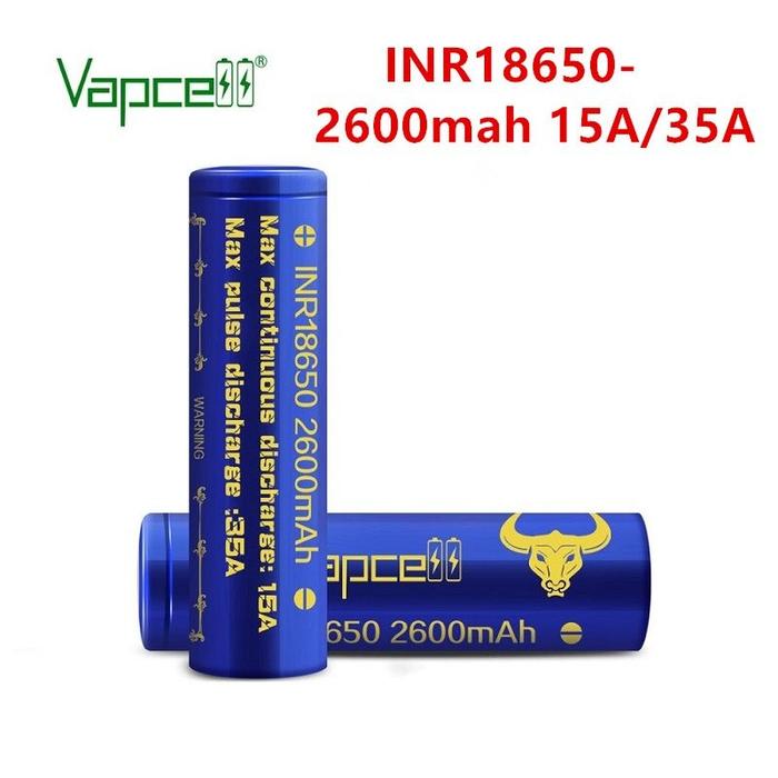 Gambar AUTHENTIC Vapcell Blue 2600mAh 35A 18650 Battery Batrai Baterai Vape dari forever 555 Kota Surabaya Tokopedia