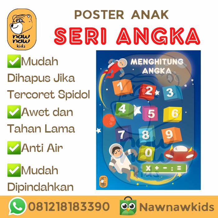 Gambar Poster Anak Wipe and Clean Tebal Seri Angka/Number dari Nawnawkids Kota Tangerang Selatan Tokopedia