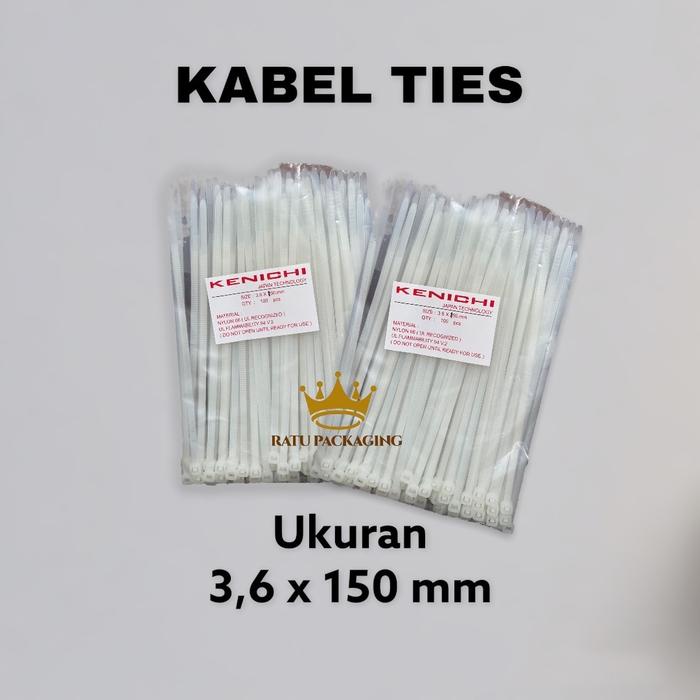 Gambar Kabel Ties / Tali Ties 15cm , 3.6MM x 150MM Warna Putih dari Ratu Packaging Kota Surabaya Tokopedia