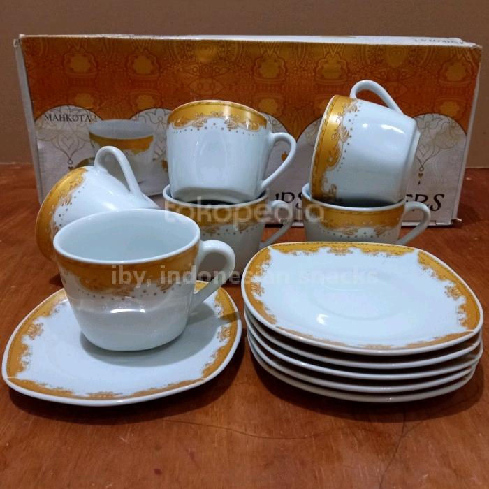 Gambar Cangkir Keramik Segi Mahkota (6 set) dari Iby,shop Kota Administrasi Jakarta Barat Tokopedia