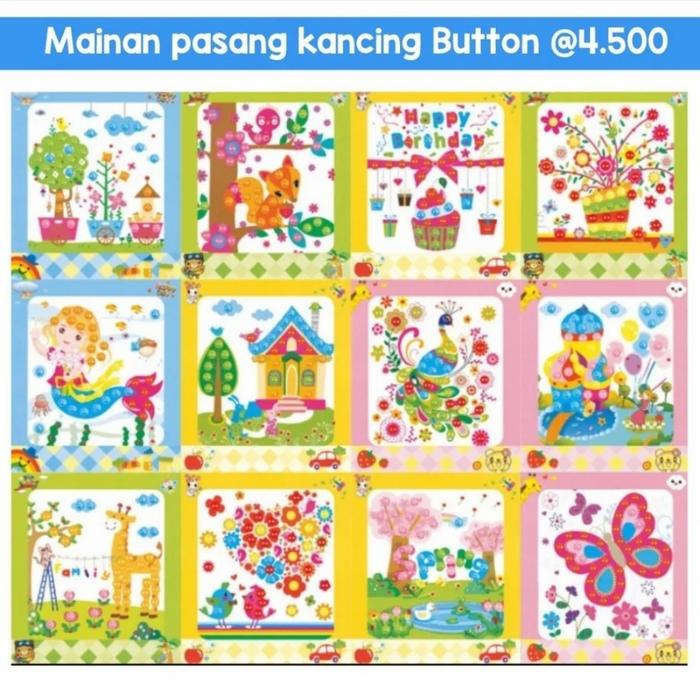 Gambar Mainan pasang kancing button sticker seri 3 dari bukumurahanak Jakarta Utara Tokopedia