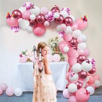 Gambar paket garland balon dekorasi birthday anak tema pink butterfly 100 pcs Buah Latex dari bellapartystore Kota Denpasar 1 Tokopedia