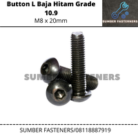 Gambar Baut Button L M8x20/ M8x20mm / 8x20 Hitam dari sumber fasteners Kota Administrasi Jakarta Utara 2 Tokopedia