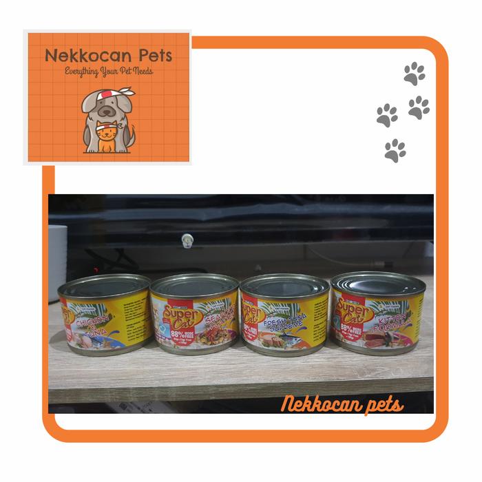 Gambar supercat kaleng wet food 160gr - makanan kucing supercat basah dari Nekkocan Pets Kota Administrasi Jakarta Timur Tokopedia