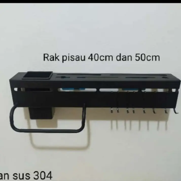 Rak dapur hitam stainless 40 cm/ rak pisau stainless hitam 1