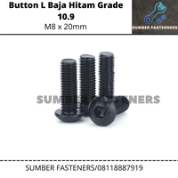 Gambar Baut Button L M8x20/ M8x20mm / 8x20 Hitam dari sumber fasteners Kota Administrasi Jakarta Utara 1 Tokopedia