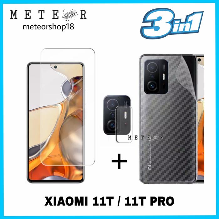 Gambar XIAOMI 11T / 11T PRO CLEAR TEMPER GLASS SKIN CARBON FLEX CAMERA 3IN1 dari METEOR SHOP_NEW Kota Tangerang Tokopedia