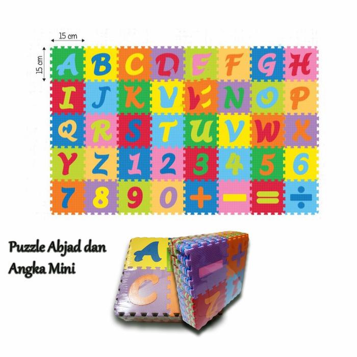 Gambar Matras Puzzle mainan edukasi anak abjad angka evamatras 15x15x1cm dari Isnindiyah.shop Kota Tangerang Tokopedia