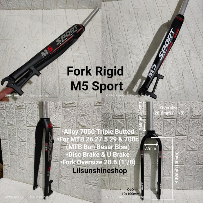 Gambar Fork Rigid M5 Sport Sepeda MTB 26 27.5 29 Roadbike 700 Oversize Alloy dari LilsunshineshopBikePart Kab. Jember Tokopedia