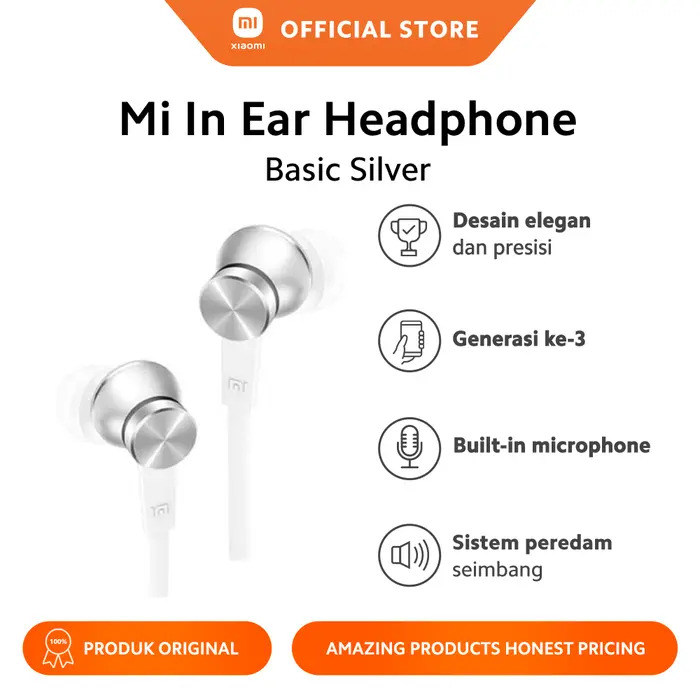 Gambar Xiaomi Official Mi In-Ear Headphones Basic dengan Mic Gen 3 dari Xiaomi Indonesia Kab. Tangerang 5 Tokopedia