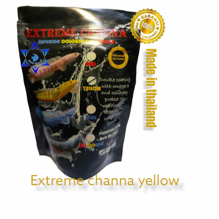 Gambar premium yellow channa pelet extreme channa made in thailand size s 50g dari Readystore09 Kota Administrasi Jakarta Utara Tokopedia