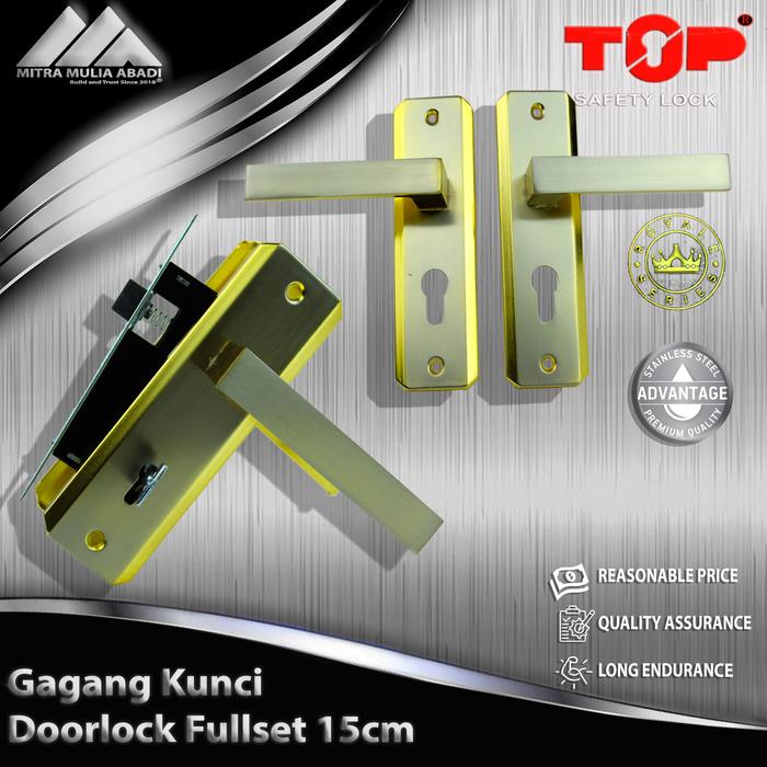 Gambar Gagang Kunci Pintu Silinder Full set 15cm Gold nonS Silinder dari Mitra Mulia Abadi Kota Bandung Tokopedia