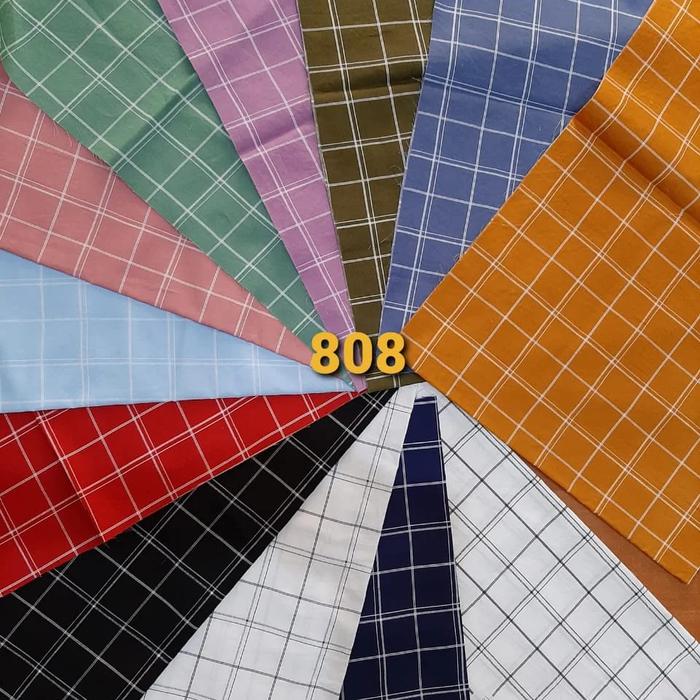 Gambar Kain Bahan Meteran KATUN JEPANG KOTAK 808 uk 50cm x 1.5m lebar kain dari Dunia Katun Kota Administrasi Jakarta Timur Tokopedia