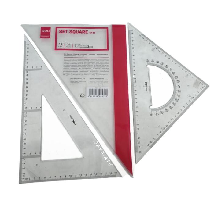 Gambar PENGGARIS MISTAR SEGITIGA SIKU SET ISI 2 33 CM DELI 6435 SET SQUARE dari JAYA.ATK Kota Bandung Tokopedia