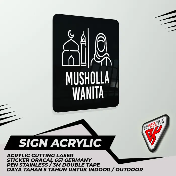 Gambar SIGN BOARD AKRILIK ACRYLIC MUSHOLLA WANITA dari RK PROJECT INDONESIA Kab. Bandung 4 Tokopedia