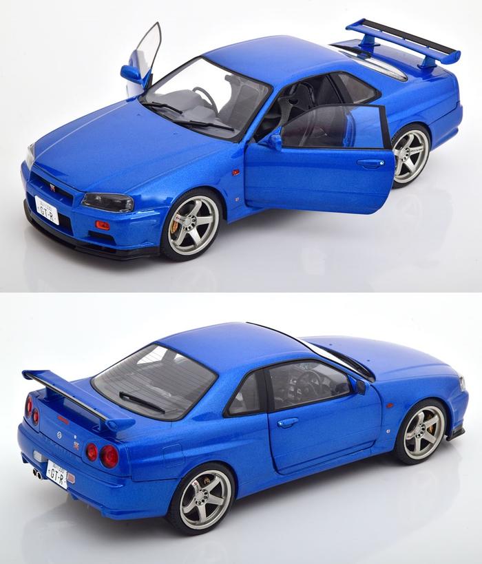 Gambar Diecast 1/18 solido Nissan Skyline GT-R34 1999 blue dari Khoe diecast Kab. Banyumas Tokopedia