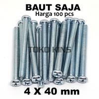 Gambar JP M4 x 40 per 100 pcs Baut kepala obeng plus 4mm 4 x 40 mm dari TOKO KINS Kota Administrasi Jakarta Barat 1 Tokopedia