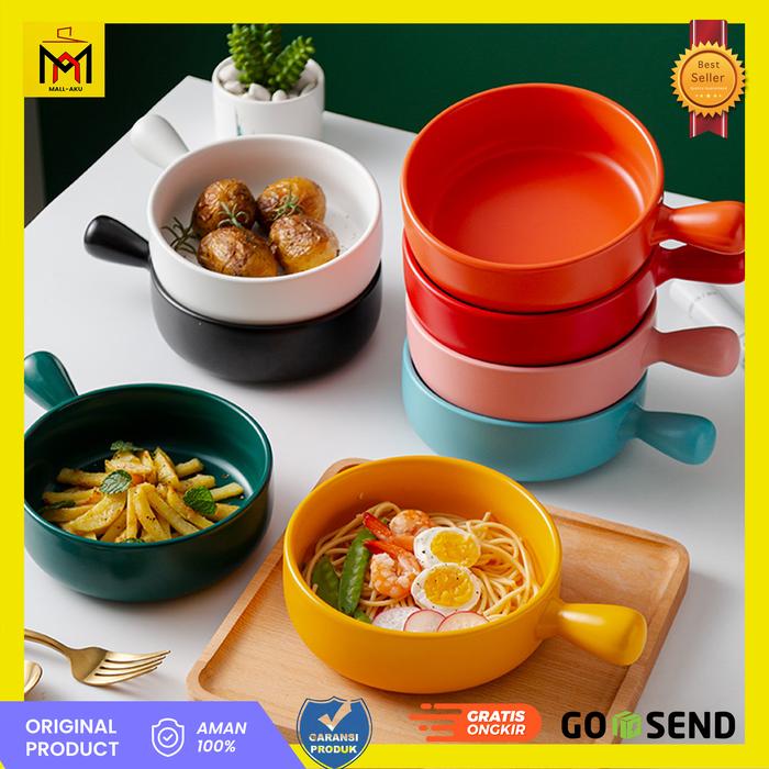 Gambar Mangkok Keramik Dengan Gagang Bowl Nordic Style 15 cm with Handle dari MALL-AKU Kota Administrasi Jakarta Barat Tokopedia