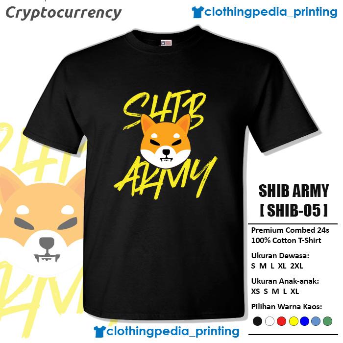 Gambar Kaos SHIB ARMY Shiba Inu Token Logo Crypto Coin Cryptocurrency T-Shirt dari Clothingpeda-Printing Kota Malang Tokopedia