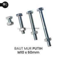 Gambar Baut Mur Putih M10 x 60 / BMP 10x60mm / Baut M10 Putih Kunci 17 dari GB Teknik Bekasi Kota Bekasi 1 Tokopedia