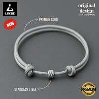Gambar Gelang Tali Pria Original - LIGHT GREY | Premium Quality Cord Bracelet dari Lucre Jewelry Kota Administrasi Jakarta Timur 2 Tokopedia