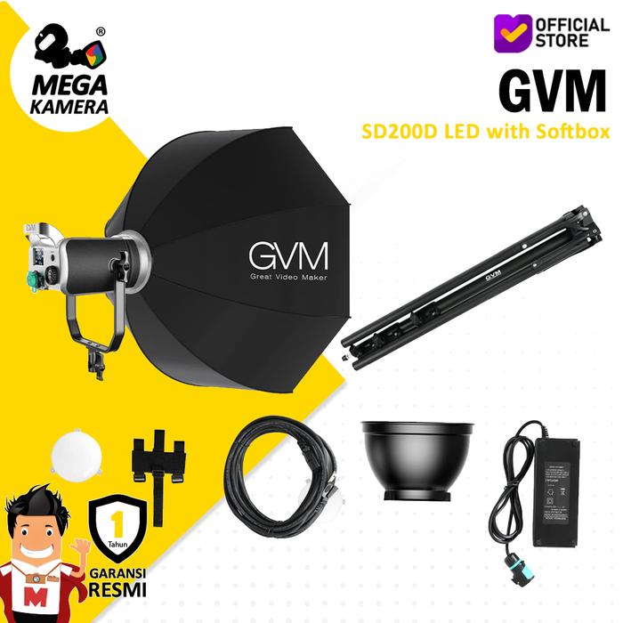 Gambar GVM SD200D SET 1 200W High LED Spotlight Bi-Colour with Softbox SD200 dari Megakamera Kota Administrasi Jakarta Utara Tokopedia