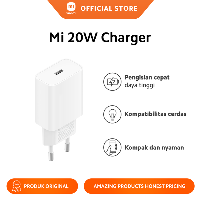 Gambar Mi Charger 20W (Type C) Pengisian Cepat Portable Kompatibilitas dari Xiaomi Indonesia Kab. Tangerang Tokopedia
