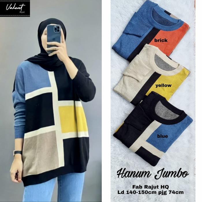 Gambar NEW HANUM JUMBO BLOUSE RAJUT ATASAN WANITA LD 140-150CM dari Batik MasTri Solo Kab. Sukoharjo Tokopedia