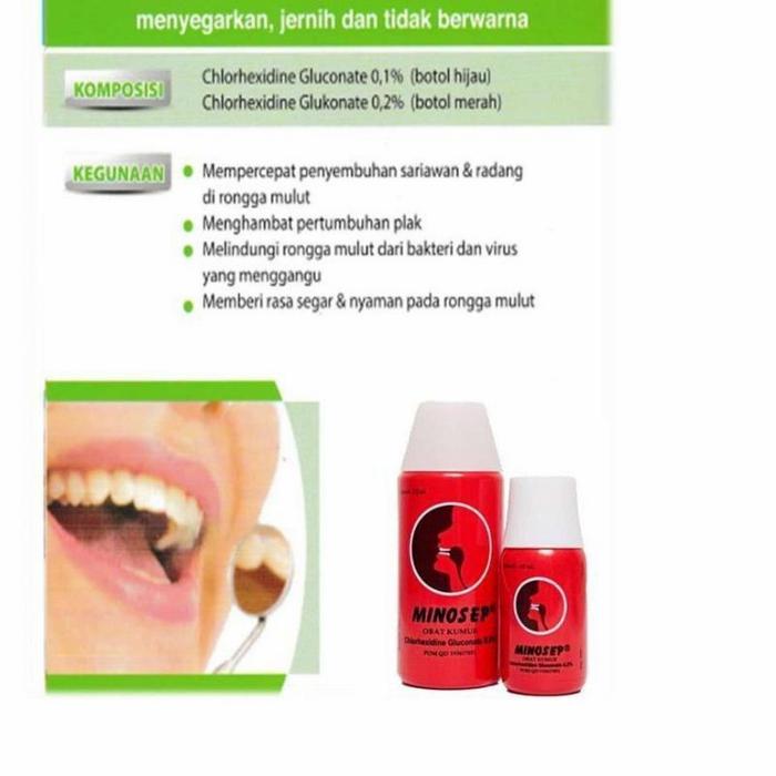 Gambar Minosep merah 0,2% 150 ml/60ml obat kumur Original 100% pembunuh kuman dari Intan Farma 2021 Kota Bekasi Tokopedia