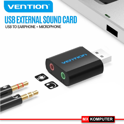 Gambar Vention Sound Card Converter USB To 3.5mm Splitter Audio Microphone dari MXKomputer_NEW Kab. Bantul Tokopedia