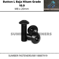 Gambar Baut Button L M8x20/ M8x20mm / 8x20 Hitam dari sumber fasteners Kota Administrasi Jakarta Utara 3 Tokopedia