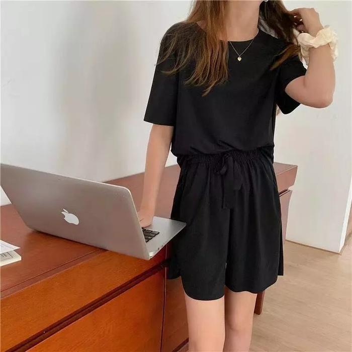 Gambar HOMIE Set baju wanita pakaian homewear santai rumah kaos dari OVINA.IDN Kota Administrasi Jakarta Utara Tokopedia