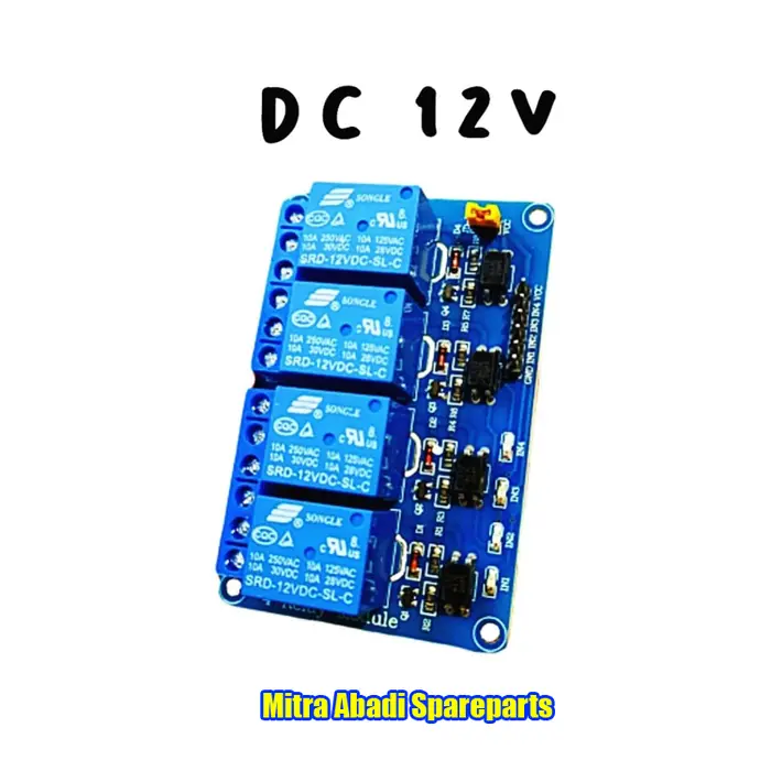 Gambar Optocoupler 4 Channel Relay Module DC 5V / DC 12V dari Mitra Abadi Spareparts Kota Administrasi Jakarta Barat 3 Tokopedia