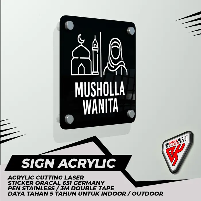 Gambar SIGN BOARD AKRILIK ACRYLIC MUSHOLLA WANITA dari RK PROJECT INDONESIA Kab. Bandung 5 Tokopedia