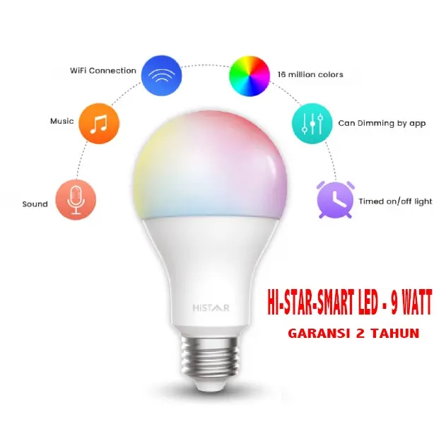 Gambar HiSTAR Smart Bulb RGBWW 9W 12W Wifi Wireless IoT Home Automation Lampu dari ELStorePKU Kota Pekanbaru 5 Tokopedia