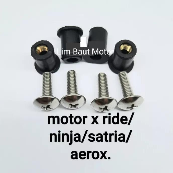 Gambar baut+mur tameng visor vixion ninja satria aerox x ride baut plus mur dari LimBautMotorr Kota Administrasi Jakarta Utara Tokopedia