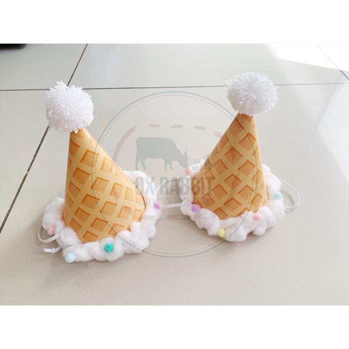 Gambar Ice Cream Party Hat Birthday Celebration (Topi Es Krim Pesta Ultah) dari Ox Rabbit Kota Tangerang Tokopedia