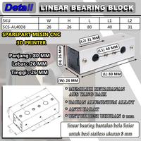 Gambar EELIC SCS-AL40D8 Linear bearing block dengan 2 bearing ukuran 8uu jara dari EELIC Kota Surabaya 3 Tokopedia