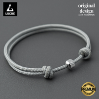 Gambar Gelang Tali Pria Original - LIGHT GREY | Premium Quality Cord Bracelet dari Lucre Jewelry Kota Administrasi Jakarta Timur 3 Tokopedia