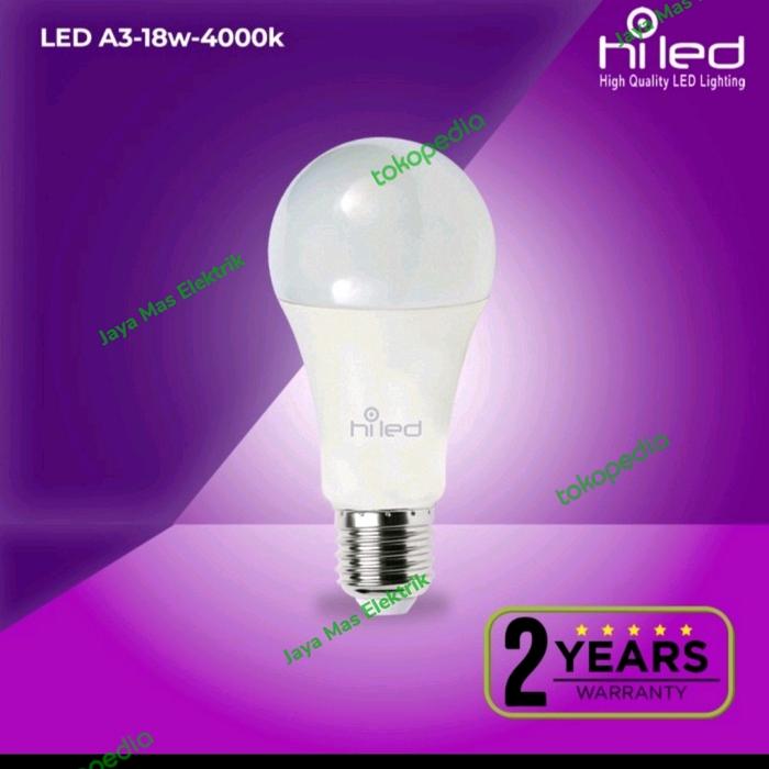 Gambar HILED / Lampu Bohlam LED / Putih Natural 18 Watt / Hemat Listrik / A3 dari Jaya Mas Elektrik Kota Administrasi Jakarta Pusat Tokopedia