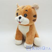 Gambar boneka macan cute tiger kucing duduk coklat putih melet large dari Kiosqta Kota Surabaya 1 Tokopedia
