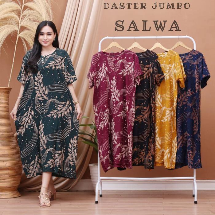 Gambar daster jumbo Rayon Salwa dada kancing depan busui bumil harga murah dari Nayif collections Kab. Batang Tokopedia
